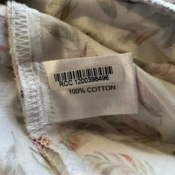 Double R Brand Women's Medium Feather Pleated Sleeve Ruffle Top. Back Button Up - Picture 9 of 11